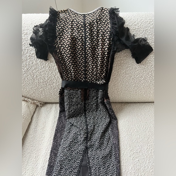 Pristine condition dress - Bryan Lars Allusione Sheath black 0 PETITE with tie - Picture 8 of 14